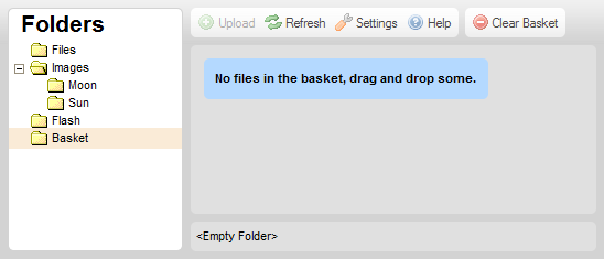 CKFinder Basket folder